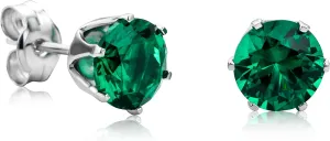 Round 14K Gold Earrings for Women in Solid 14K White Gold 585 with Ruby/Sapphire/Zirconia/Emerald Gemstones, Stud Earrings For Women Hypoallergenic, Women's Jewelry Delivered in Jewelry Box