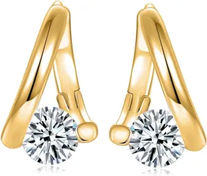 S925 Sterling Silver Diamond Hoop Earrings with 1 Carat Real Diamond, 5.0mm Round Shape, VVS1, D-color - Classy Design for Women