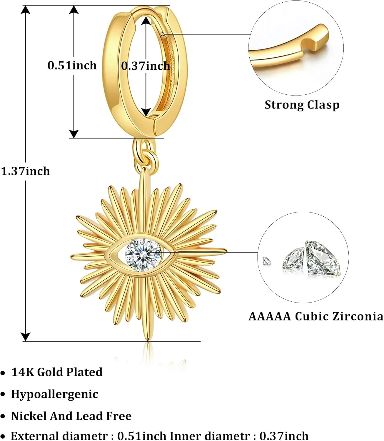 SANNYRA Mothers Day Huggie Earrings for Women - 14K Gold Plated Beach Sea Drop Dangle Earrings - Starfish Butterfly Moon Star Seashell Beachy Jewelry