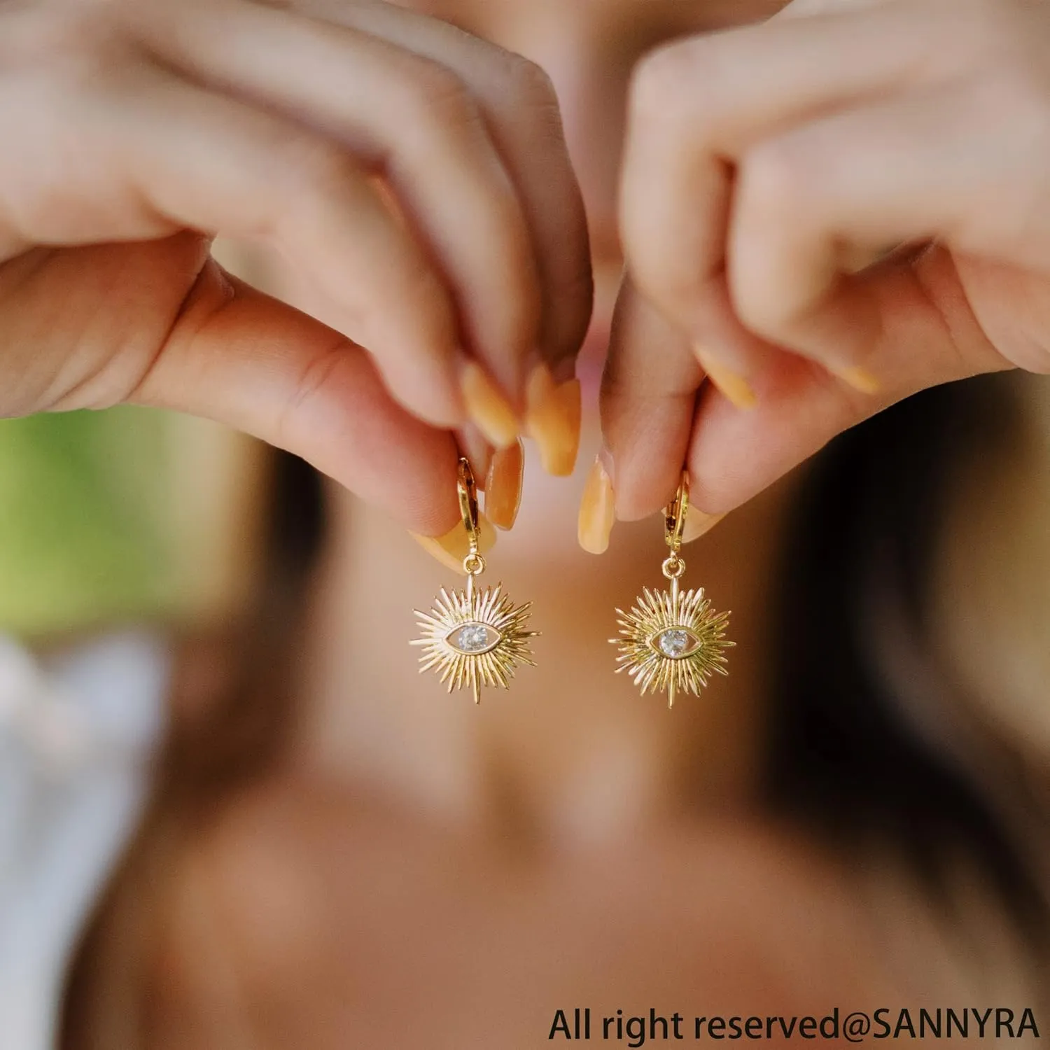 SANNYRA Mothers Day Huggie Earrings for Women - 14K Gold Plated Beach Sea Drop Dangle Earrings - Starfish Butterfly Moon Star Seashell Beachy Jewelry