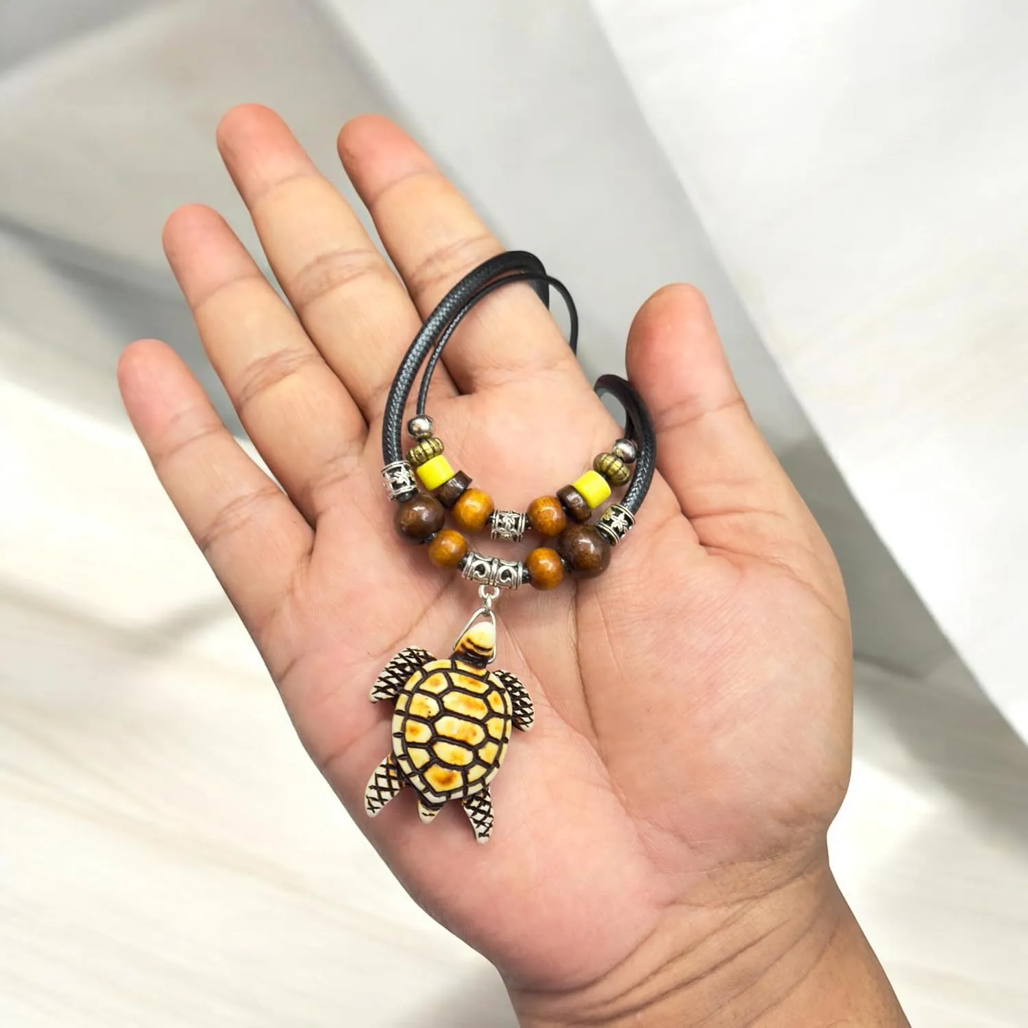 Sea Turtle Double Layer Necklace For Women Men Yak Bone Tortoise Hawaii Tribal Surfer Necklace Sea Turtles Pendants Necklaces Gift For Unisex