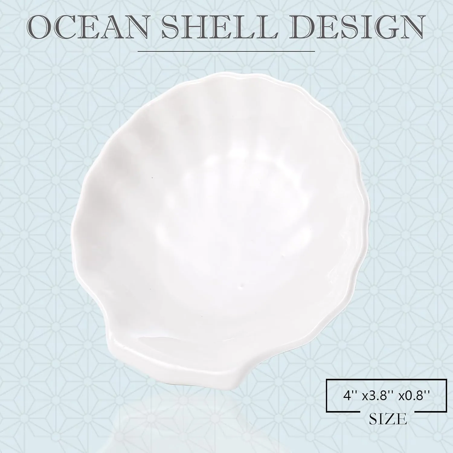 Shell Ring Dish Tray, Ceramic Jewelry Tray Trinket Dish, Seashell Key Holder Bowl, Beach Room Coastal Decor Aesthetic, Ocean Bathroom Counter Decor, White, Small