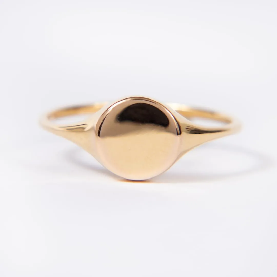 Silver Smile  18K Gold Vermeil Signet Ring  Hypoallergenic, Tarnish-Resistant Finish  Elegant Stackable Fine Jewelry