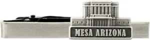 Silver Tie Clip by Ringmasters | LDS Temple Tie Clips for Men with Antique Silver Finish | Suit Accessories for Weddings, Church, & Formal Events | Versatile Tie Pin, (Mesa Arizona)