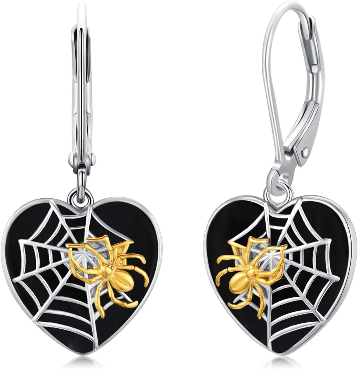 Skull/Pumpkin/Skeleton Hand/Ghost/Spider Earrings 925 Sterling Silver Halloween Heart Dangle Drop Leverback Earrings Gothic Punk Jewelry Gifts Halloween for Women