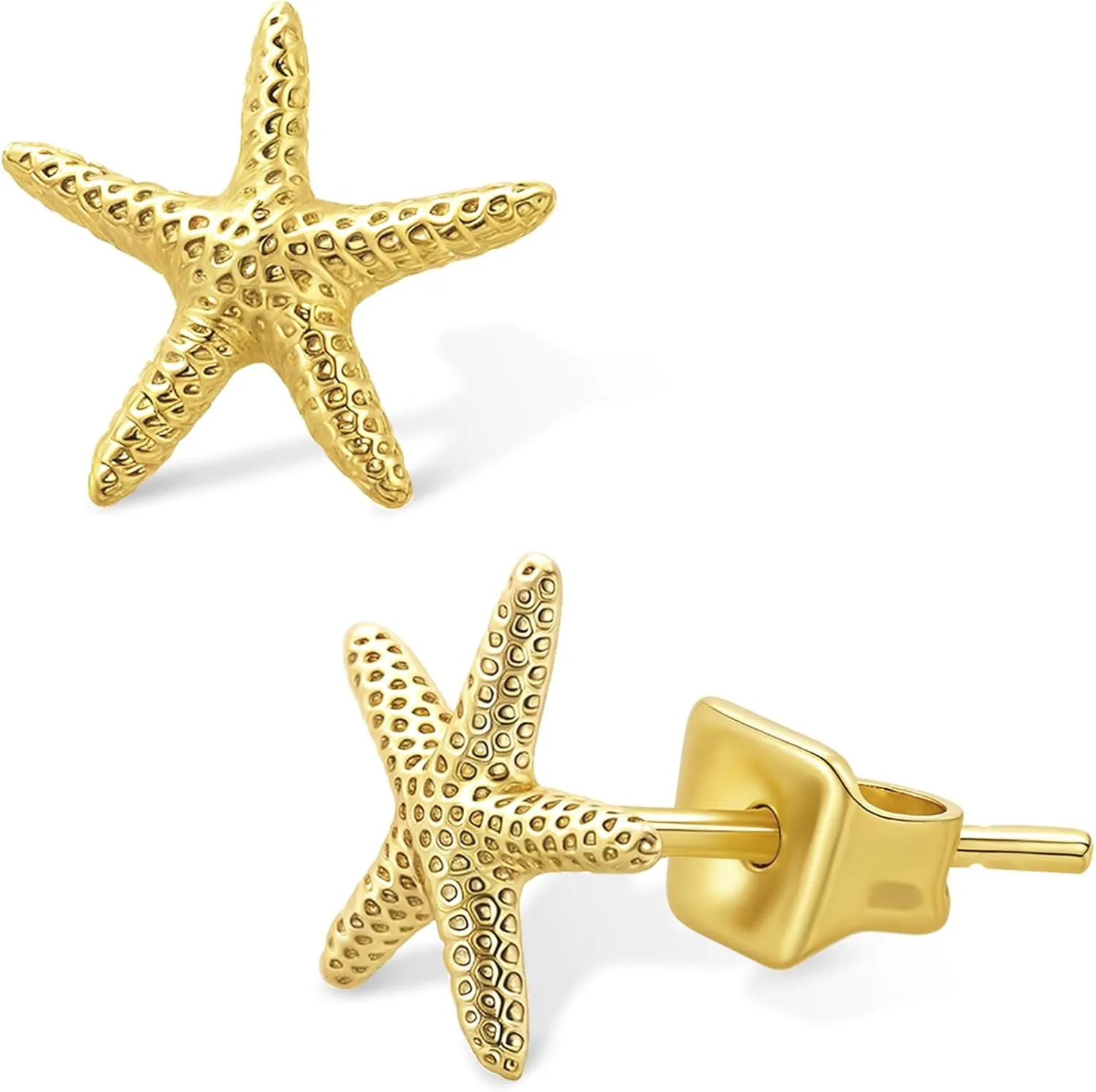 Small Gold Starfish Earrings for Women Tiny Stud Earrings Minimalist Ocean Beach Aesthetic Earring Summer Beachy Party Accessories Holiday Vacation Travel Jewelry