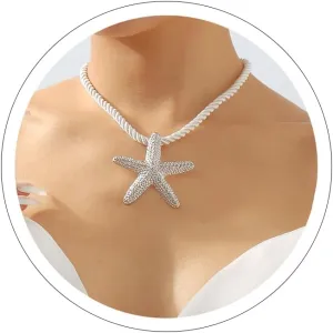 Sora Tuki Gold Starfish Earrings Stud Silver Starfish Necklace for Women Gold Beachy Earrings Beach Necklace Summer Jewelry