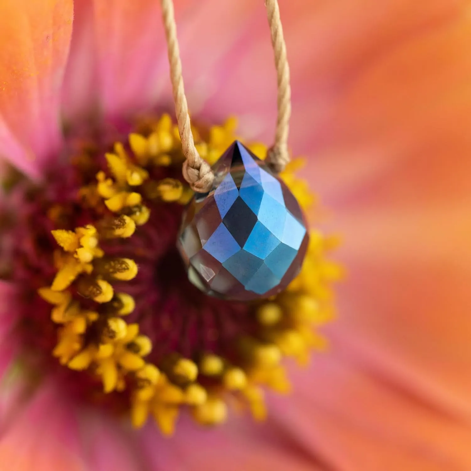 SOULKU Mystic Crystal Necklace - Mother's Day Gifts - Birthday Gift for Mom - Necklaces for Women with Nylon Cord and 18k Gold Plated Stainless Steel Lobster Clasp