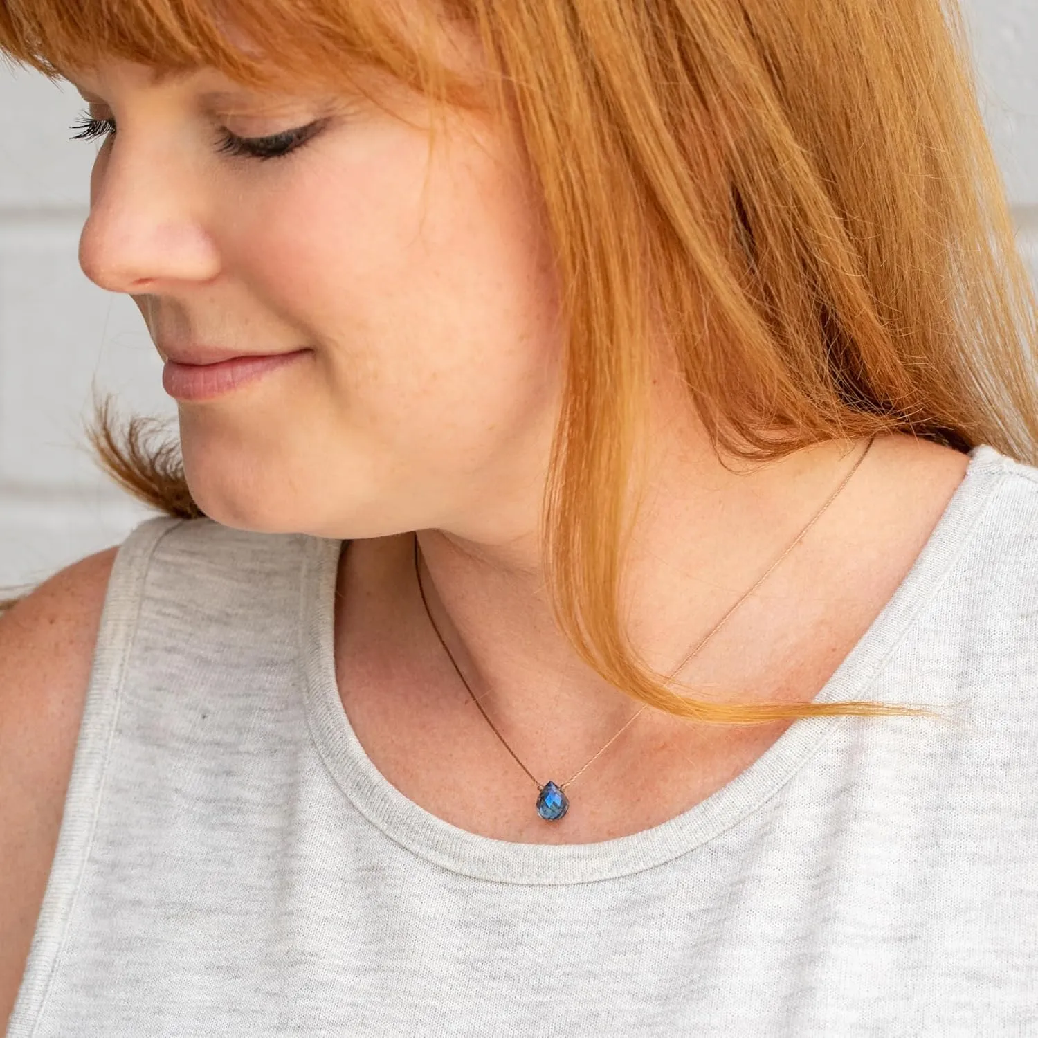 SOULKU Mystic Crystal Necklace - Mother's Day Gifts - Birthday Gift for Mom - Necklaces for Women with Nylon Cord and 18k Gold Plated Stainless Steel Lobster Clasp