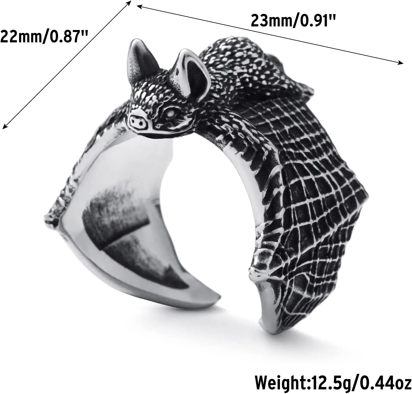 Spider/Bat/Gorilla/Eagle Rings for Men Stainless Steel Gothic Punk Biker Rings for Men Size 8/9/10/11/12/13