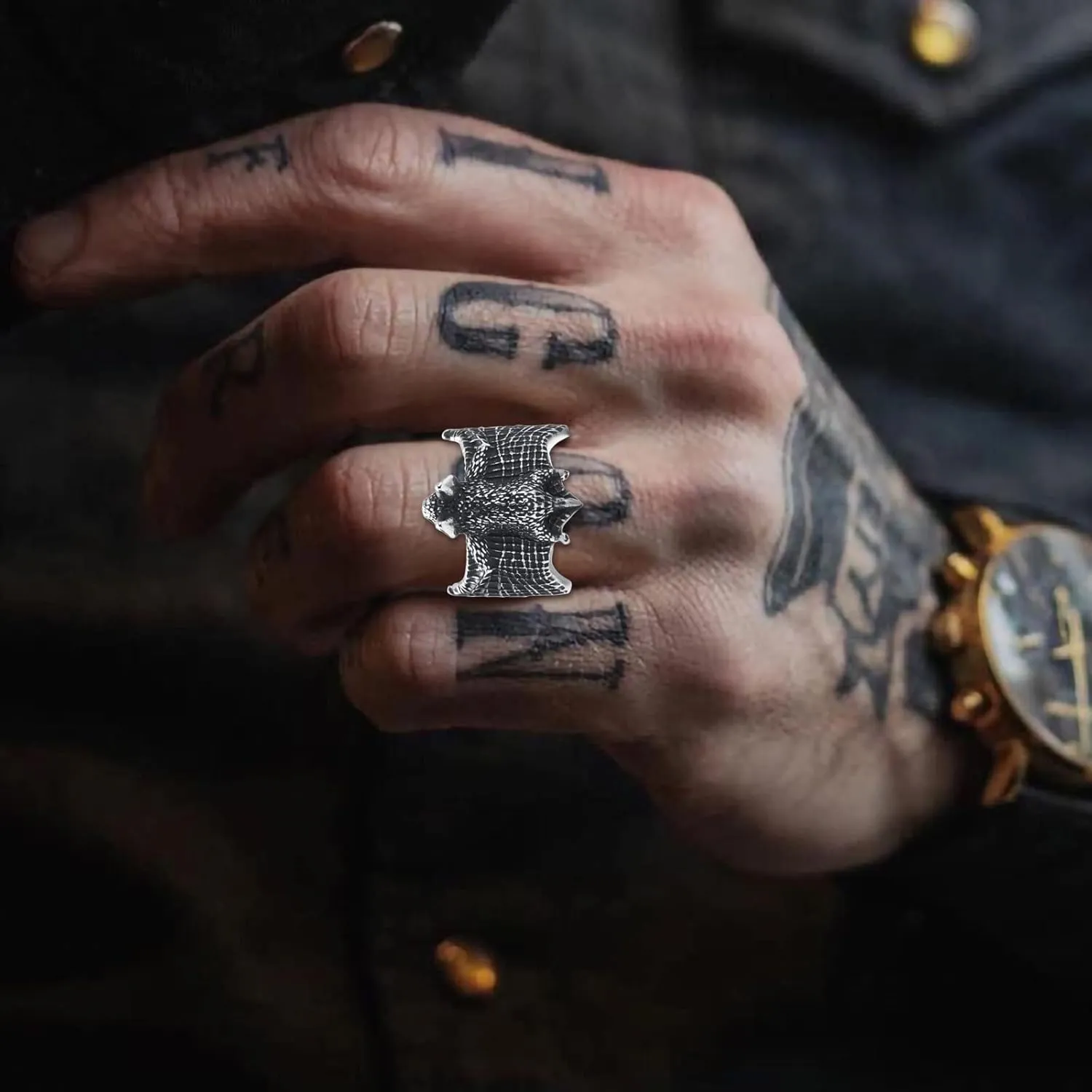 Spider/Bat/Gorilla/Eagle Rings for Men Stainless Steel Gothic Punk Biker Rings for Men Size 8/9/10/11/12/13