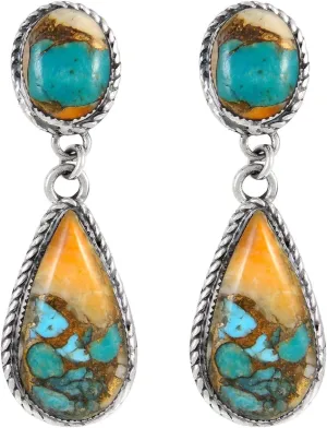 Spiny Oyster Turquoise Earrings in 925 Sterling Silver (Select style)