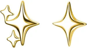 Star Earrings For Woman, Simple Asymmetrica Planet Star Flatback Earrings Studs Statement Stylish Design for Women Jewelry Gifts