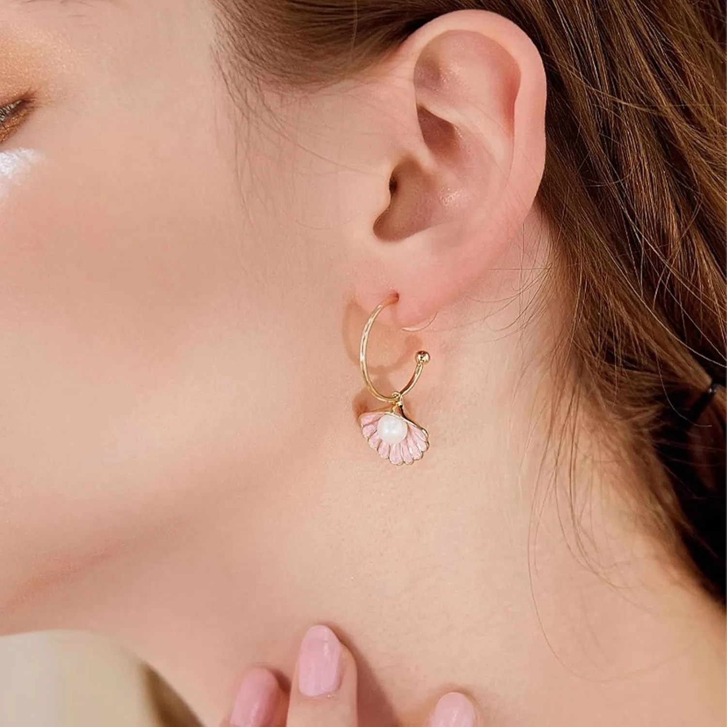 Starfish Earrings for Women Blue Pink Shell Pearl Earrings Beachy Summer Jewelry Outfits for Women Beach Fashion Vacation Essentials