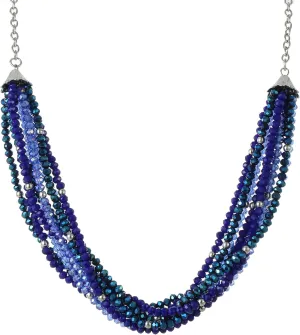 Statement Multi-stand Crystal Beads Necklace Trendy 3 tone Chain Necklace Trendy Multi-Color Dainty Choker Collar Costume Jewelry Gifts for Women