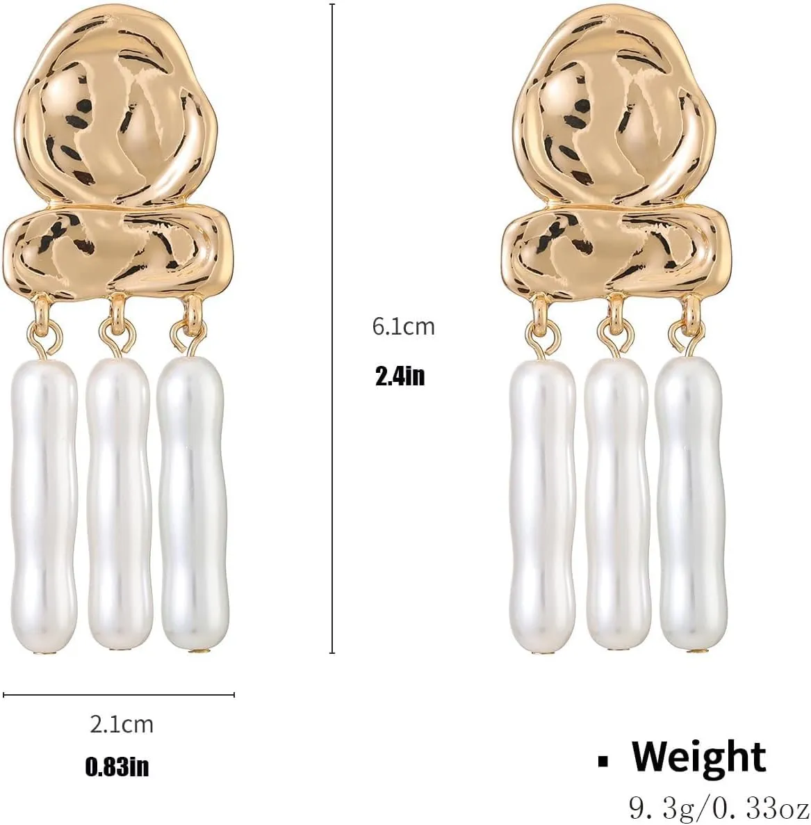 Statement Pearl Dangle Earrings,Gold and Large Pearl,Luxury Chandelier Organic Style Earrings