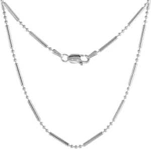 Sterling Silver 3 1 Dot Dash Pallini Bead Ball Chain Necklaces & Bracelets 1.5mm Nickel Free Italy 7-30 inch