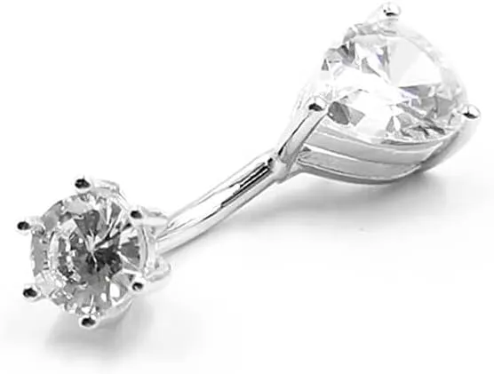 Sterling Silver Belly Button Rings, Real 925 Sterling Silver, 14G Sterling Silver Navel Piercing Rings
