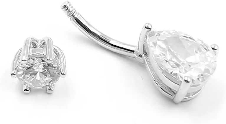 Sterling Silver Belly Button Rings, Real 925 Sterling Silver, 14G Sterling Silver Navel Piercing Rings