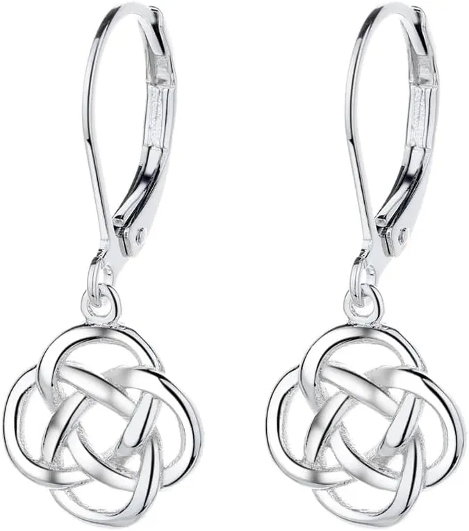 Sterling Silver Celtic Leverback Earrings