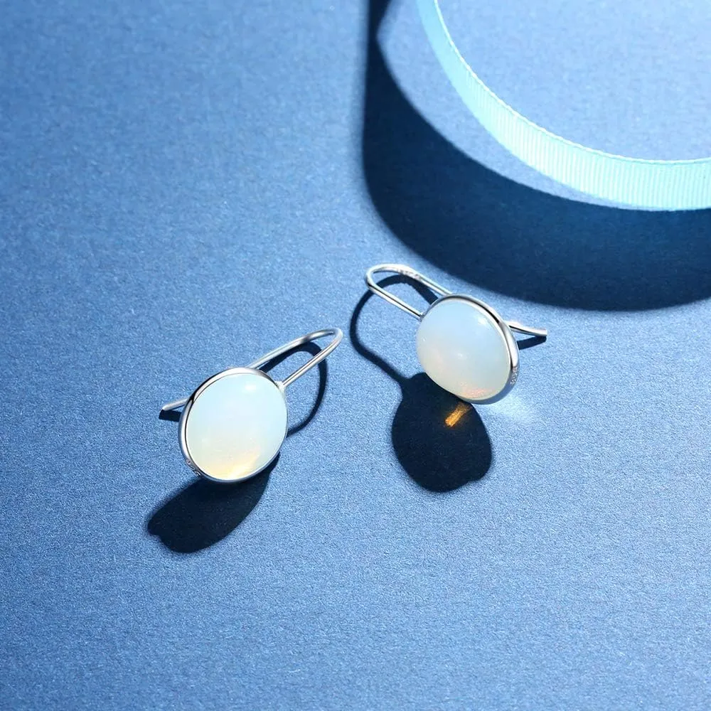 Sterling Silver Drop Dangle Earrings for Women with Austrian Crystal and Natural Gemstone Madeira Citrine Amethys Blue Topaz Turquoise - Bling Dangling Jewellery