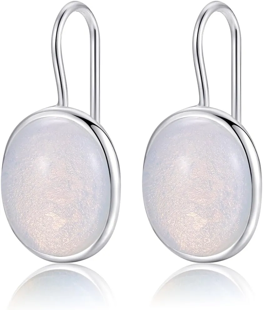 Sterling Silver Drop Dangle Earrings for Women with Austrian Crystal and Natural Gemstone Madeira Citrine Amethys Blue Topaz Turquoise - Bling Dangling Jewellery