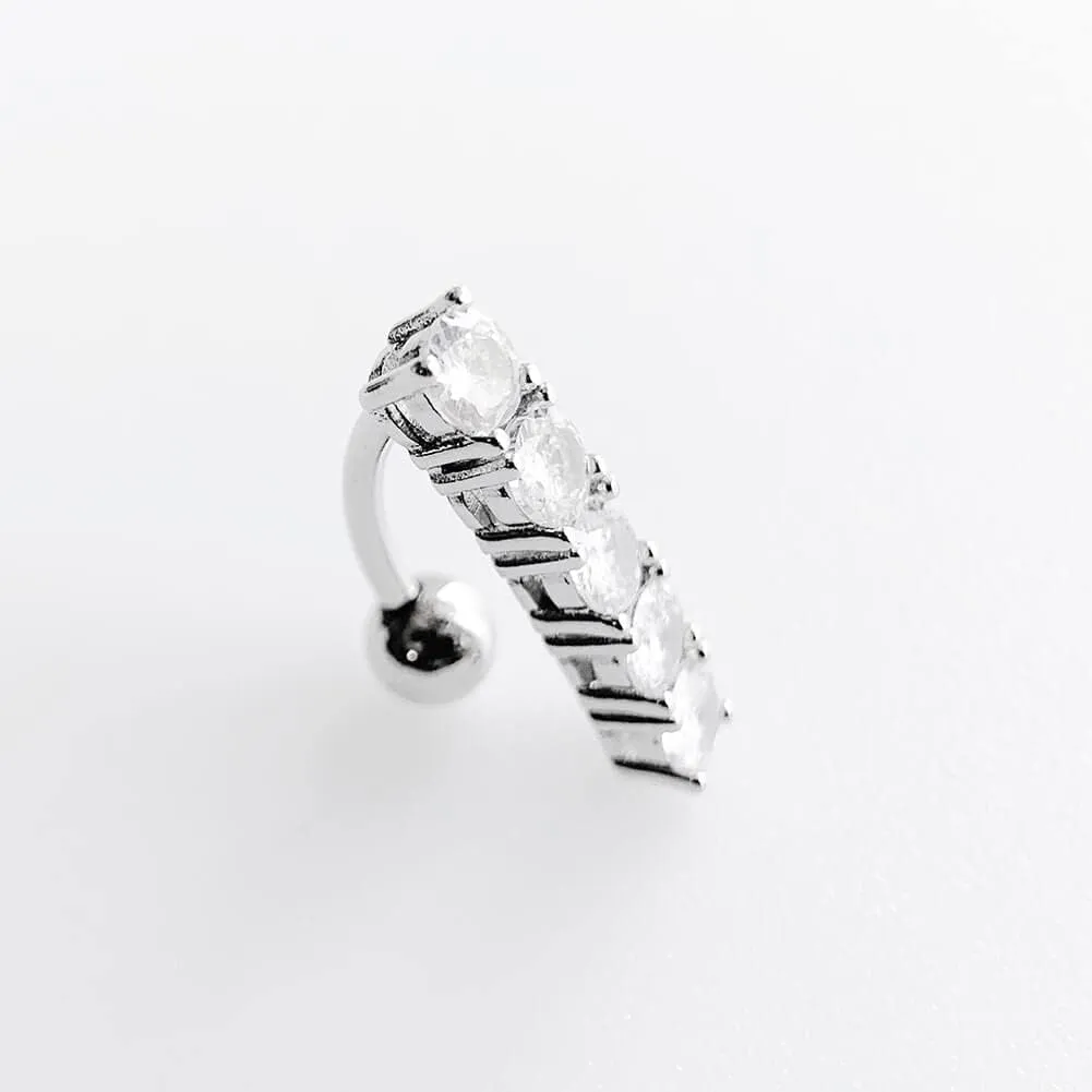 Sterling Silver Top Down Reverse Belly Button Rings, Real 925 Sterling Silver Belly Rings, 14G Reverse Belly Button Ring, Sterling Silver Navel Piercing Rings