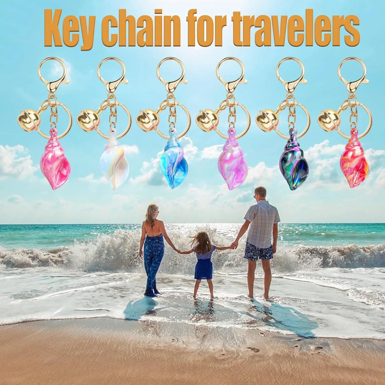 Suweibuke Cute Key Chain for Keys/Bags, Perfect Beach-themed Gift, Ocean Charm for Sea Sport Enthusiast, Beachgoer, Traveler