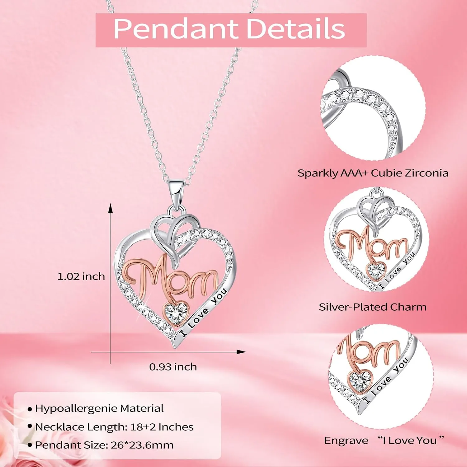 Teacher Appreciation Gifts Mothers Day Gifts,Mom Grandma Nana Aunt Necklace,Birthday Christmas Jewelry Gifts