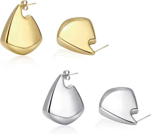 Teardrop Chunky Earrings for Women Trendy Hoop Earring Set Earring Dupes, Fashion Gold Large Drop Earrings