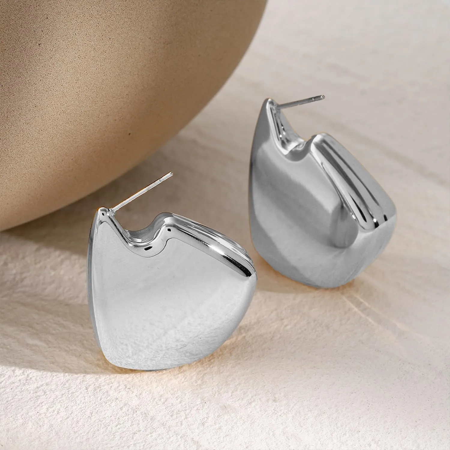 Teardrop Chunky Earrings for Women Trendy Hoop Earring Set Earring Dupes, Fashion Gold Large Drop Earrings