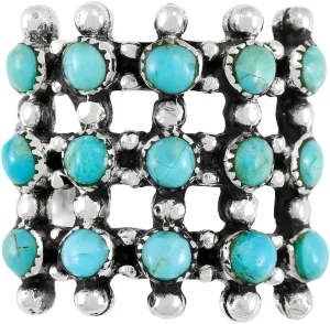 Turquoise Ring Sterling Silver 925 Genuine Gemstones Size 6 to 11