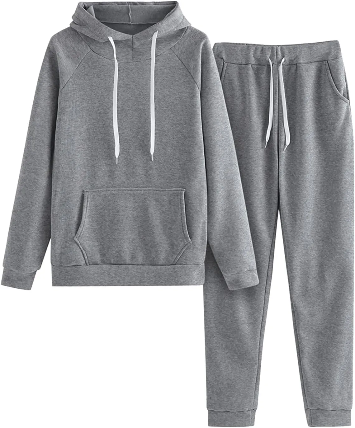Two Piece Sets for Women Long Sleeve Crewneck Color Block Pants Sweatshirt and Wide Leg Sweatpant Outfits