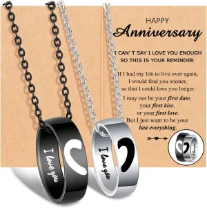 UPROMI Matching Necklace for Couples, Anniversary Engagement Wedding Valentine's Day Christmas Birthday Gifts