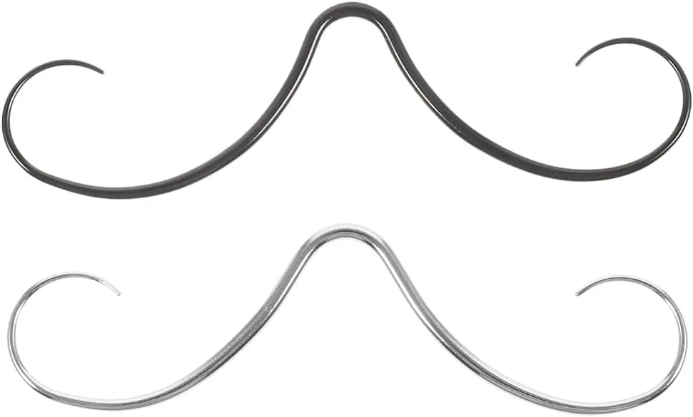 VALICLUD 2pcs Septum Ring Stainless Steel Nose Jewelry for Comfortable Fit Versatile Body Piercing Easy to Clean Silver Black Design for Men and Women