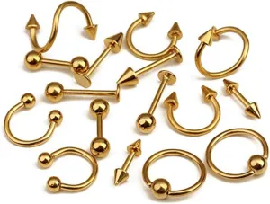 VALICLUD Tongue Bar Ring Set 16pcs Mixed Piercing Jewelry Belly Ring Jewelry Plated for Parties