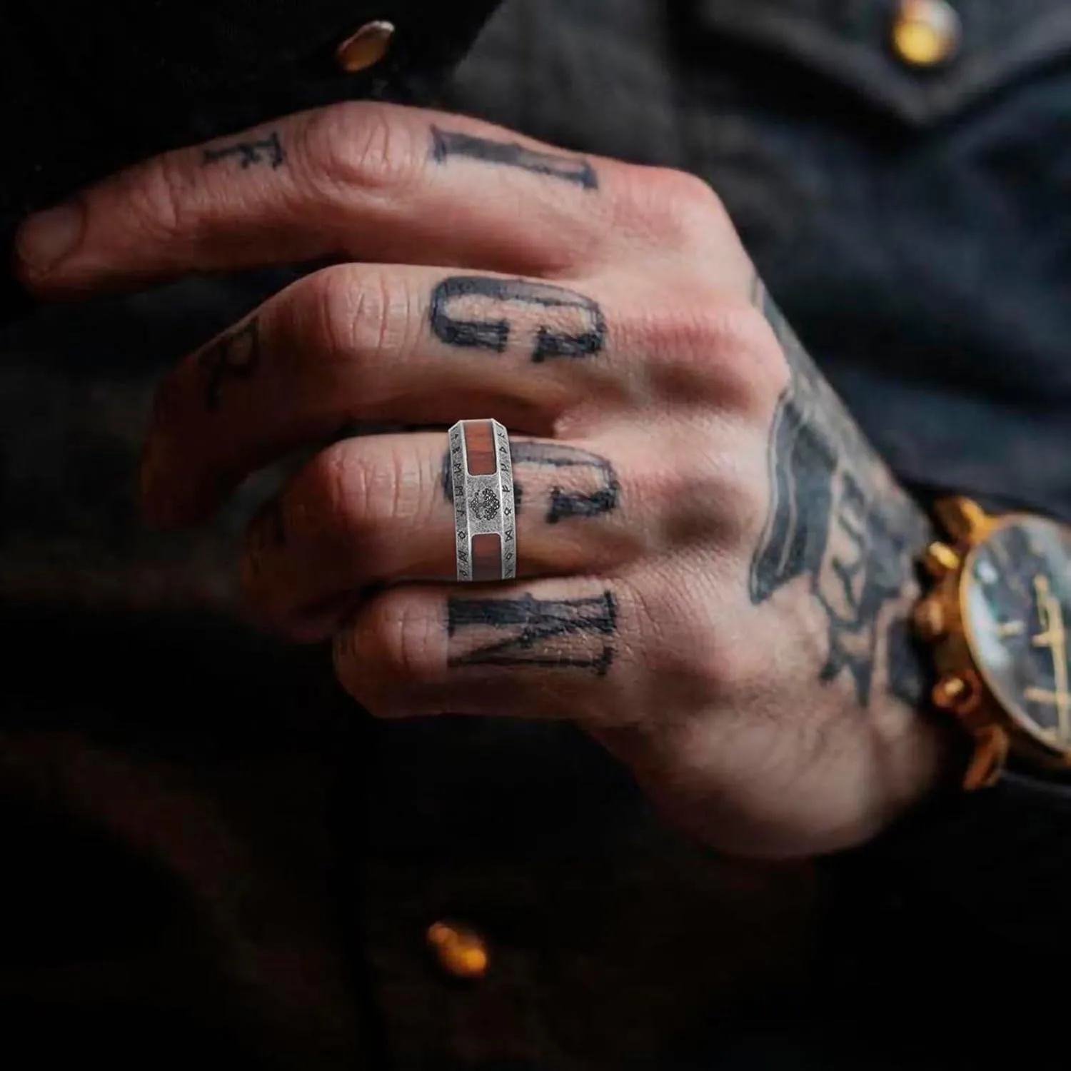 Viking Rings for Men Stainless Steel Norse Spinner Rings for Men Women, Viking Runes Band Ring Jewelry Size 8-13