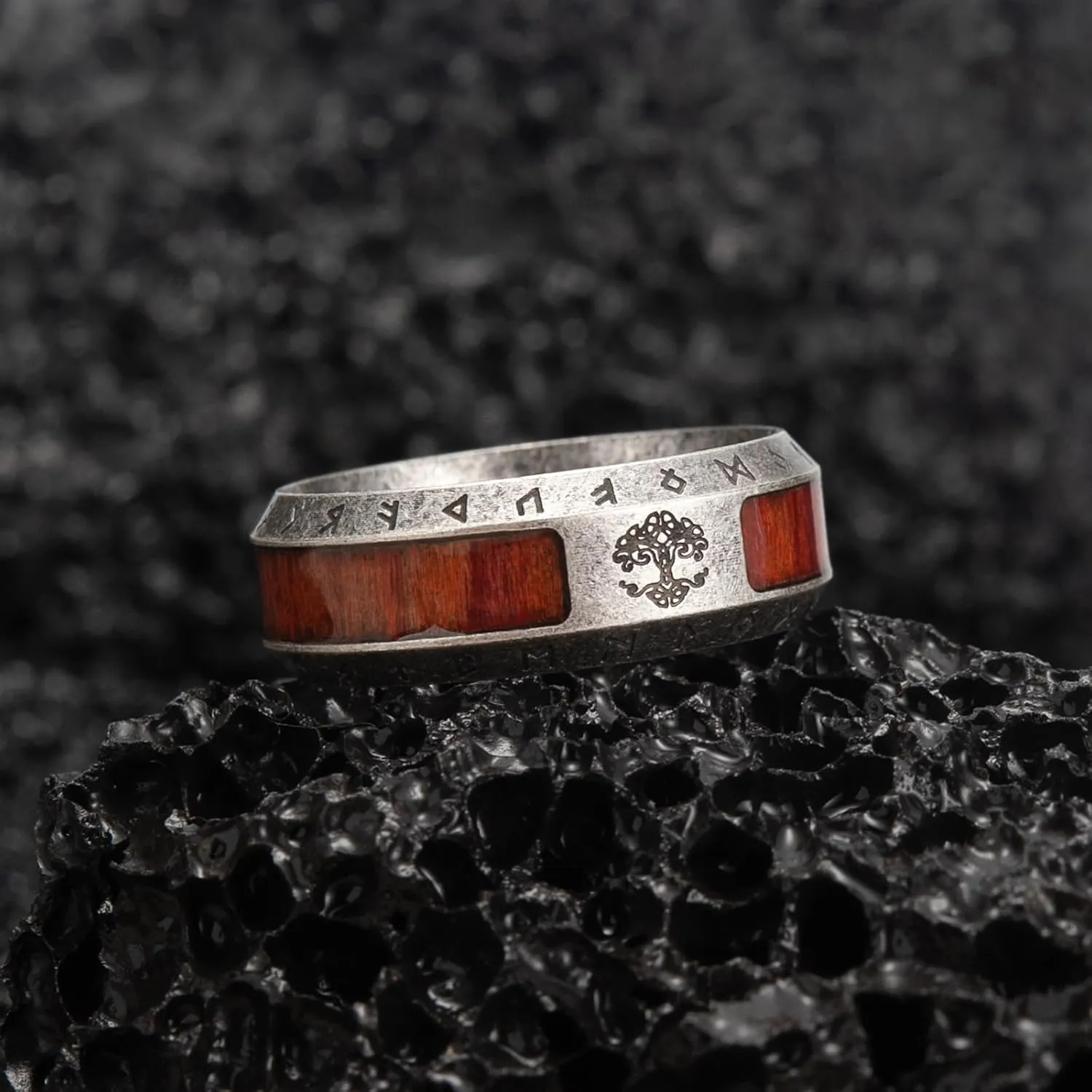 Viking Rings for Men Stainless Steel Norse Spinner Rings for Men Women, Viking Runes Band Ring Jewelry Size 8-13