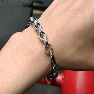 Vintage S925 Silver Six Character Mantra Bracelet,Buddhist Vajra Bracelet for Men,Tibetan Buddhist Prayer Ornament Gift