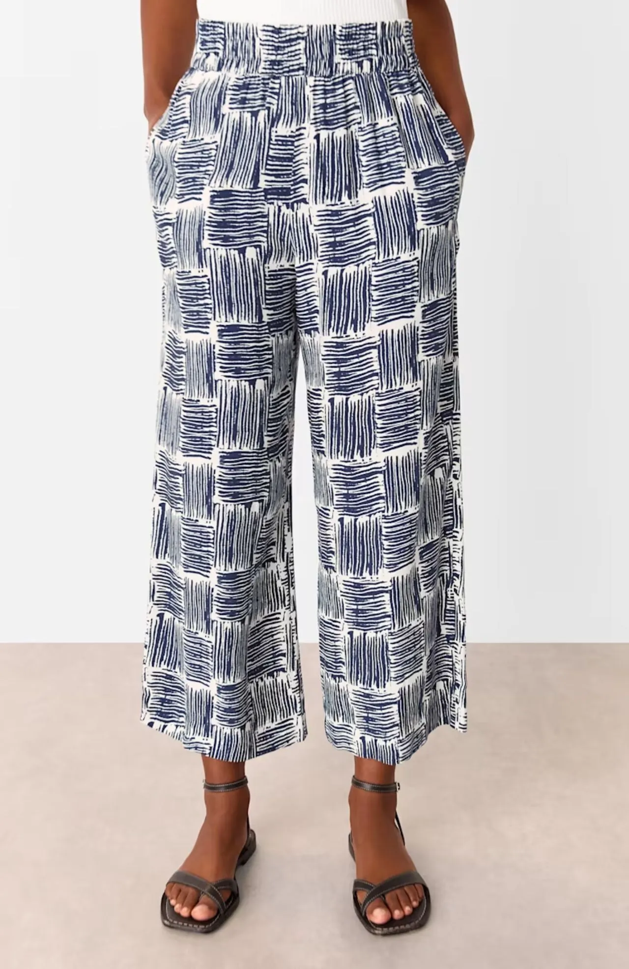 Whistles  wear with Navy Hatch Squares Cropped Trouser