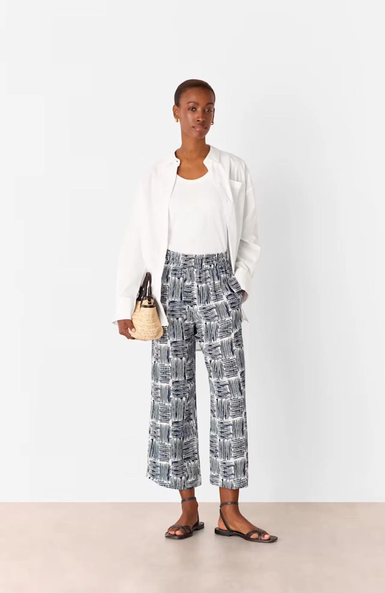 Whistles  wear with Navy Hatch Squares Cropped Trouser