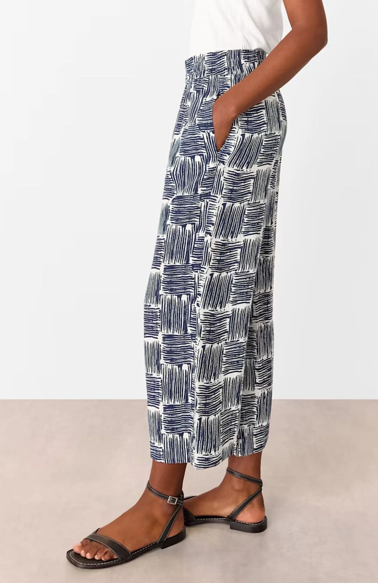 Whistles  wear with Navy Hatch Squares Cropped Trouser