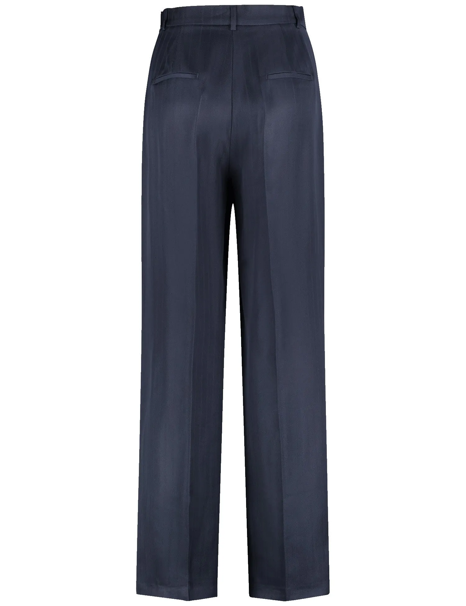 Wide-Leg Trousers - Navy