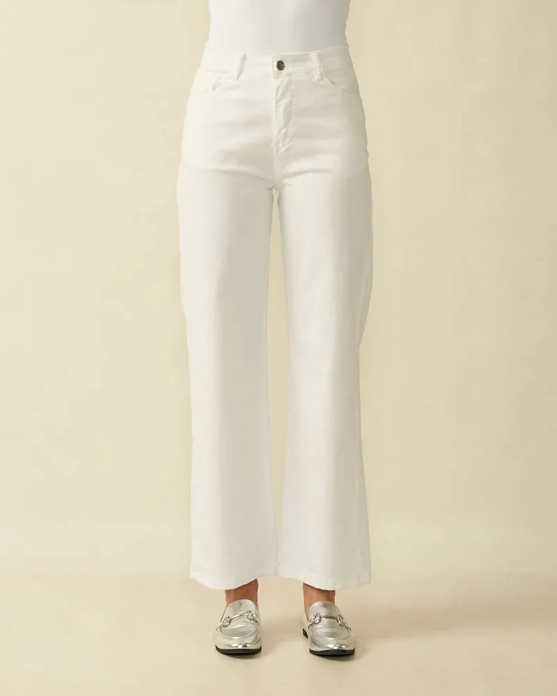 Wide Leg Trousers - White