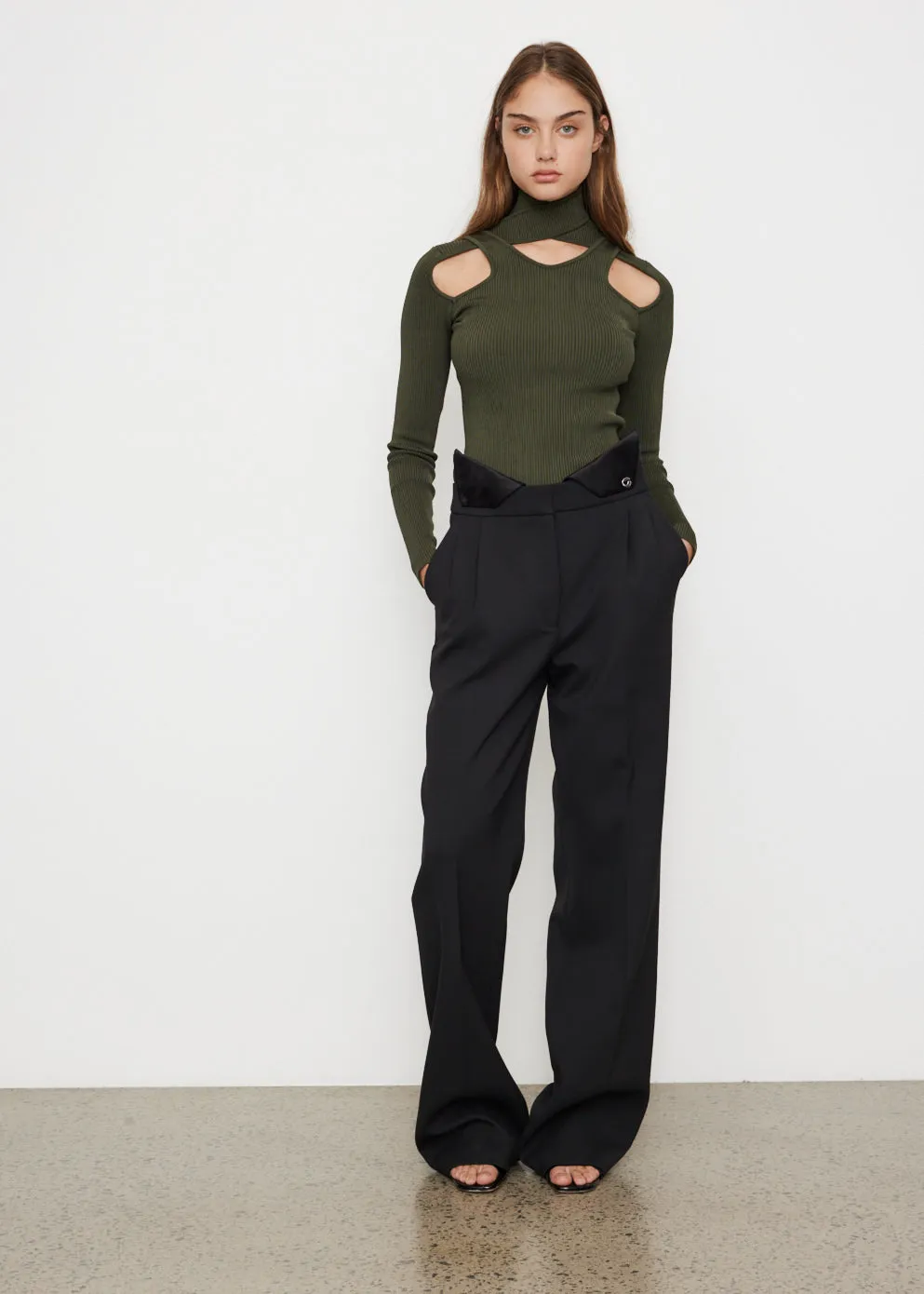 Wide Leg Tuxedo Trousers