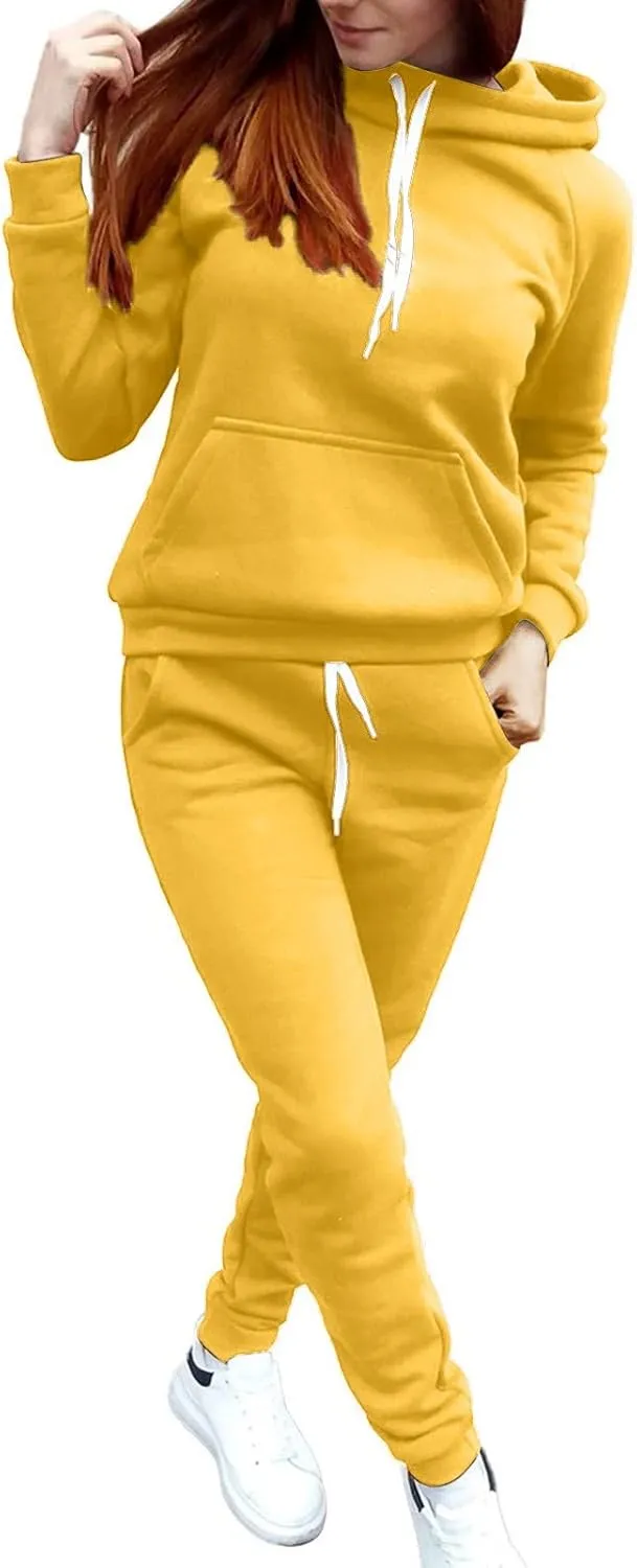 Womens 2 Piece Outfits Long Sleeve V Neck Drawstring Lounge Baggy Sweatpants Fall Fashion Outfits