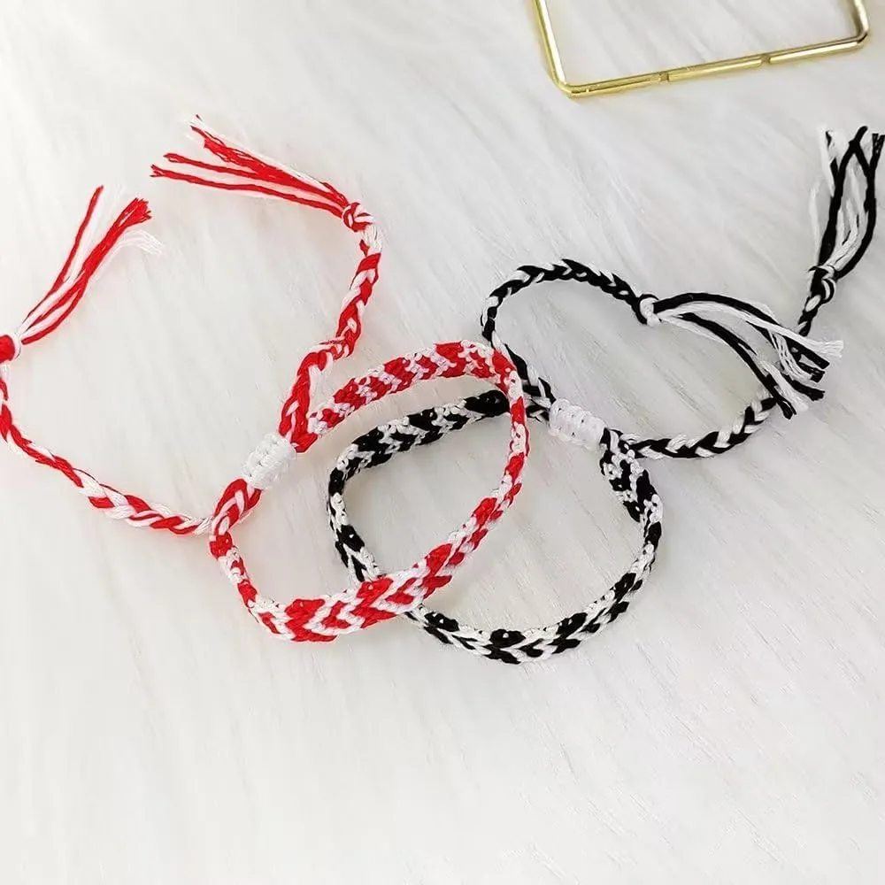 Woven Matching Braclets Handmade Adjustable Braided Bracelets Colorful Pink Blue String Bracelets Promise Best Friends Distance Matching for Women Valentine Couple Family
