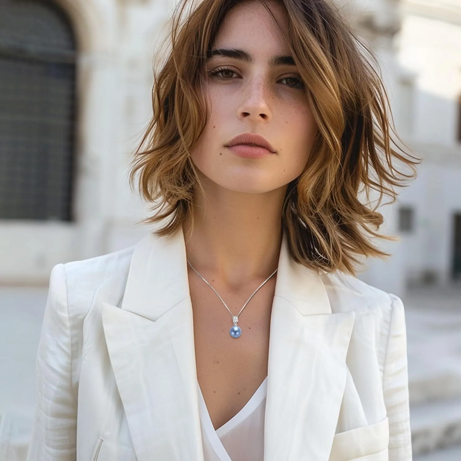 YAMI Pearl Necklace,11-12mm Round Tahitian/Akoya/Edison Cultured Pearl, 925 Sterling Silver Adjustable Chain (18-20IN), 5A Cubic Zirconia, Elegant Luxury Jewelry Gift for Women, Blue/Black/Purple