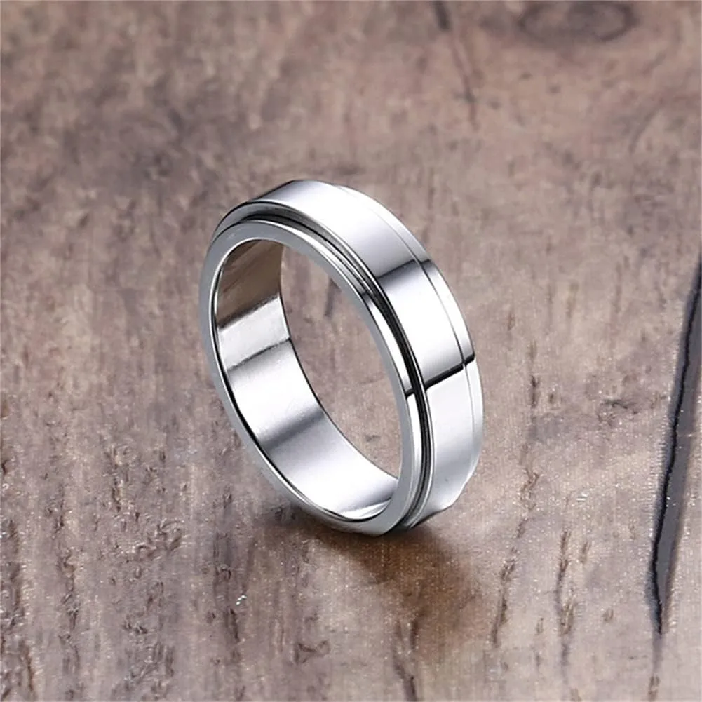 ZKXXJ Personalized Muslim Allah Islam Ring for Men Women,Custom Name Date Spinner Band Arabic Letter Allah Islam Ring Anxiety Relief Engraved Religious Ring Amulet Jewelry